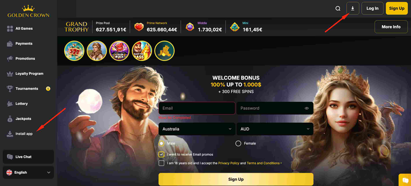 Golden Crown Casino mobile App